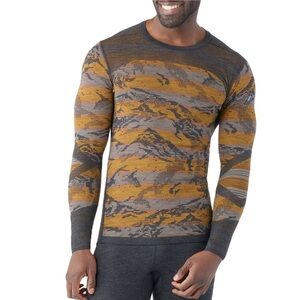 NWT Smartwool Men's Intraknit Merino 200 Pattern Crewneck Baselayer Top.
